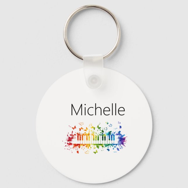 Porte-clés touches de piano pour enfants, pianiste (Recto)