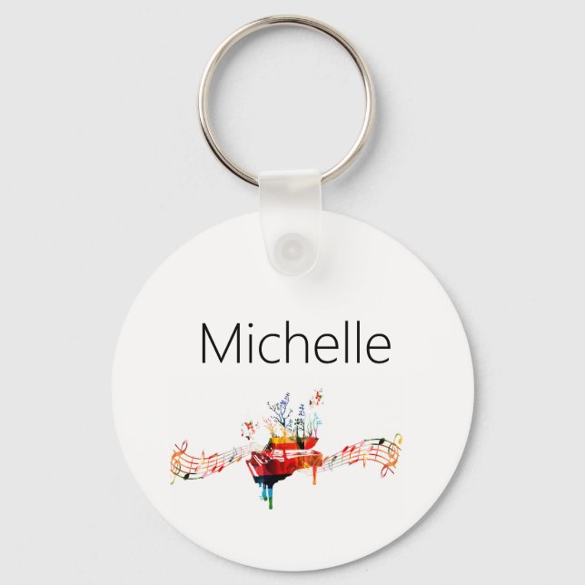 Porte-clés touches de piano pour enfants, pianiste (Recto)