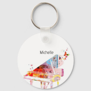 Porte-clés touches de piano pour enfants, pianiste