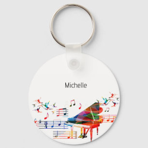 Porte-clés touches de piano pour enfants, pianiste
