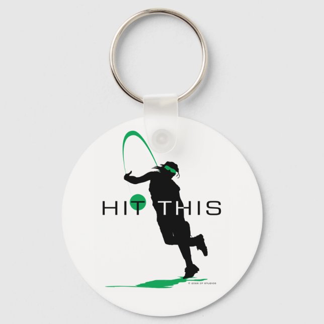 Porte-clés Touchez Ce Softball De Pitcher Vert (Recto)
