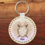Porte-clés Tough Christian Mom custom name<br><div class="desc">Tough Christian Mom custom name keychain by ArtMuvz Illustration. Matching mom apparel, Mom t-shirts, mothers day gifts for Mother, Grandma. Mom T-shirt, birthday gift and Christian apparel. To personalize click on "personalize this template" then edit the fields provided for your custom gift. You can add your name or add text...</div>