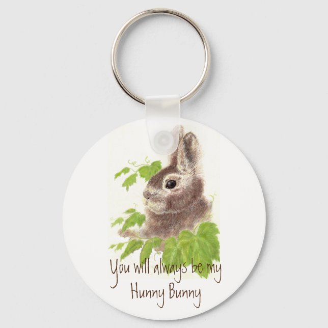 Porte-clés Toujours être mon citation lapin lapin Hunny (Recto)