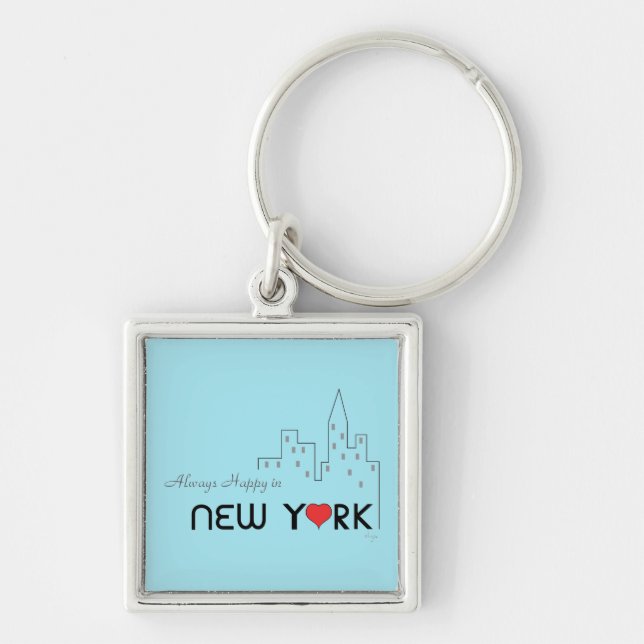 Porte-clés Toujours heureux à New York (Devant)