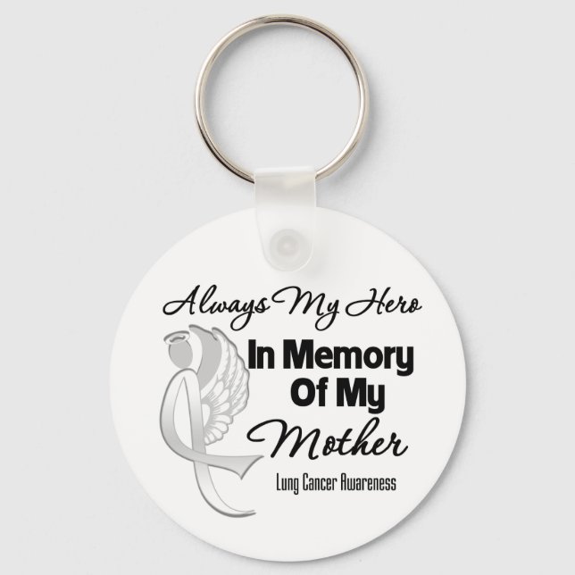 Porte-clés Toujours Mon Héros En Mémoire Mère - Cancer Du Pou (Recto)
