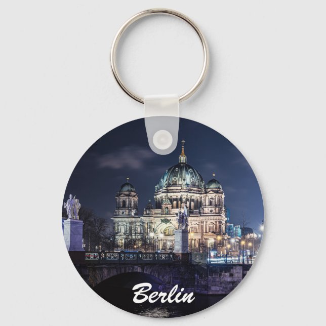 Porte-clés Tour de télévision et Cathédrale de Berlin à Berli (Recto)