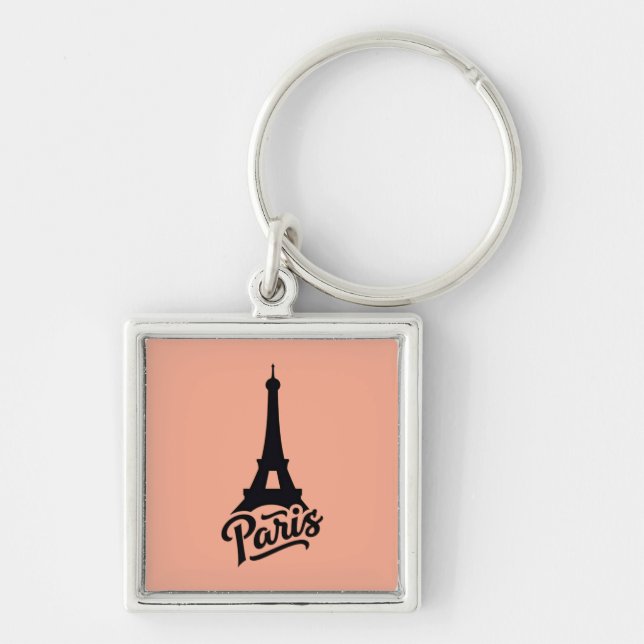 Porte-clés Tour Eiffel de Paris (France) en noir (Devant)