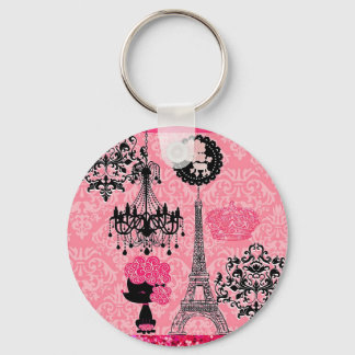 Porte-clés Tour Eiffel Française Fille, Chiot & Damas Élégant