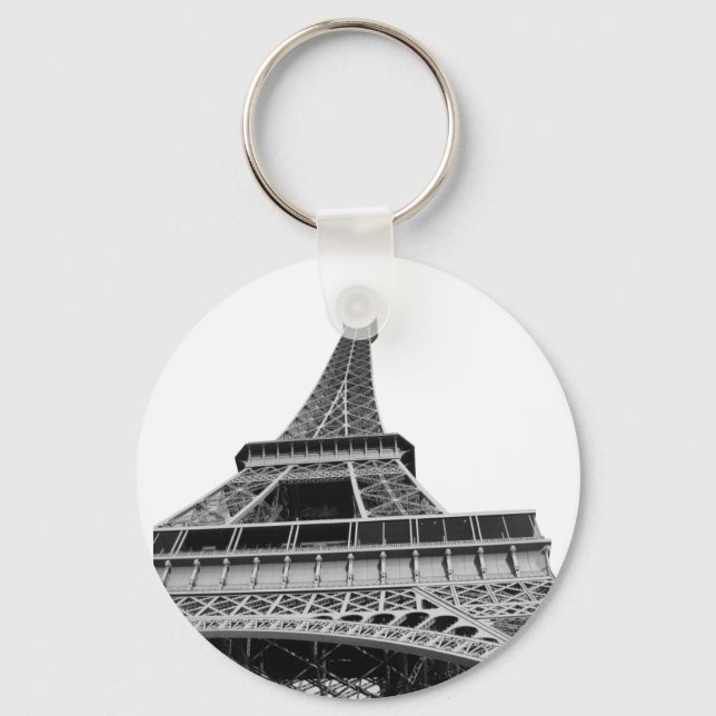 Porte-clés Tour Eiffel noir et blanc (Recto)