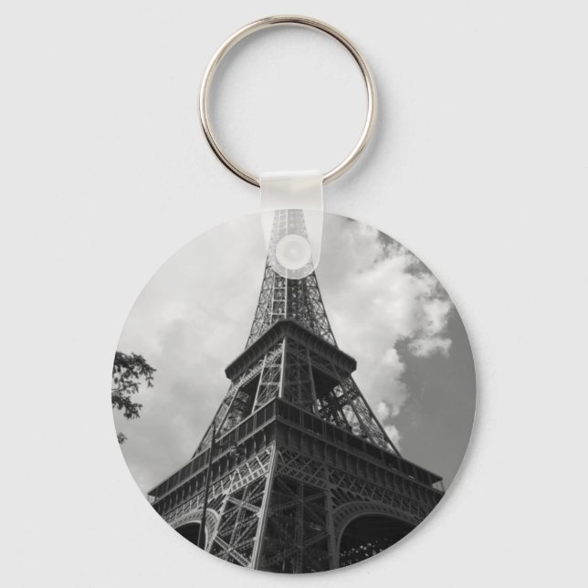 Porte-clés Tour Eiffel noir et blanc à Paris (Recto)