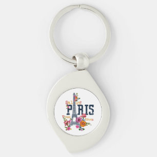 Porte-clés Tour Eiffel Paris Chemise Salut Flower Paris Fra