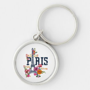 Porte-clés Tour Eiffel Paris Chemise Salut Flower Paris Fra