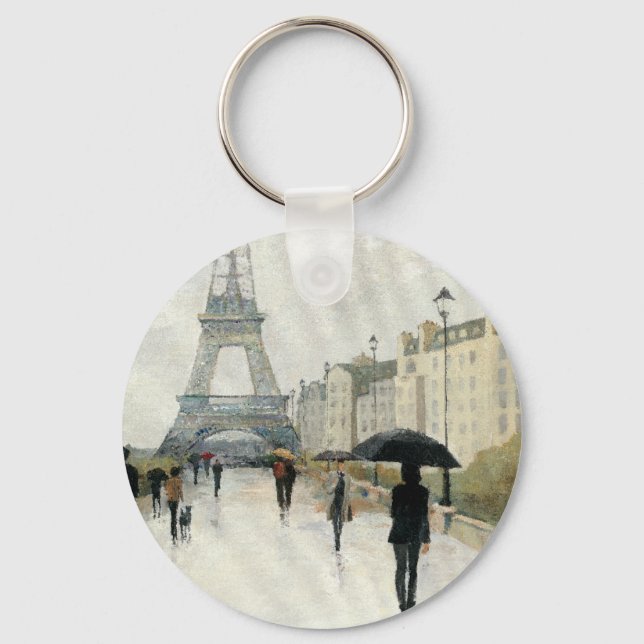 Porte-clés Tour Eiffel | Paris sous la pluie (Recto)