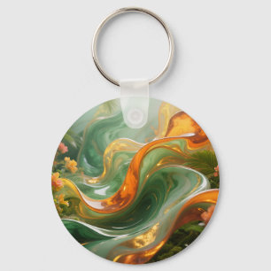 Porte-clés Tourbillon émeraude ambre tropical