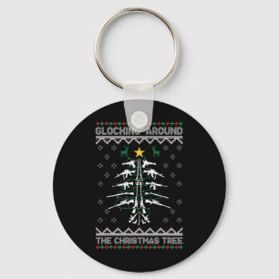 Porte-clés Tournant autour de l'arbre de Noël Pull de Noël la