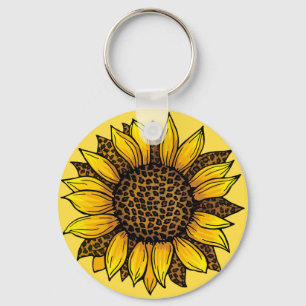 Porte-clés Tournesol Empreinte de léopard
