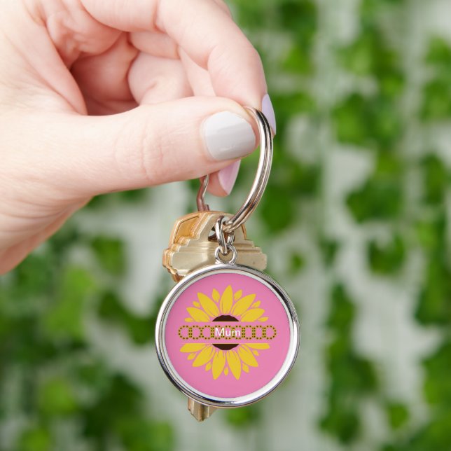 Porte-clés Tournesol moderne pour la fête des mères  (main)