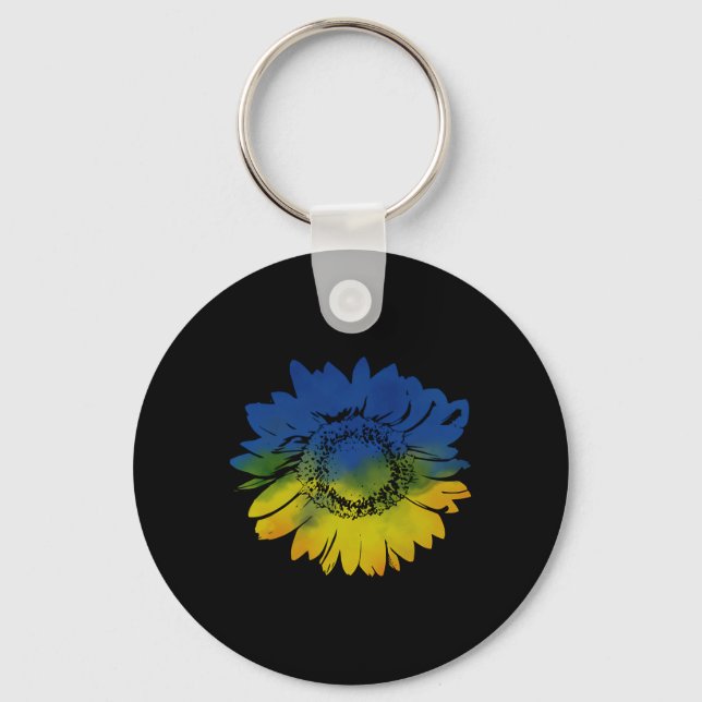 Porte-clés Tournesol Pour Les Couleurs Du Drapeau De L'Ukrain (Recto)
