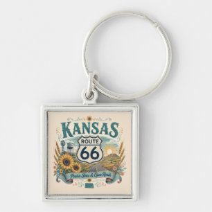 Porte-clés Tournesol Prairie Route 66 Kansas Reine Charme