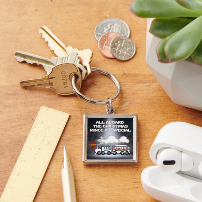 Porte-clés Tous à bord de Noël Mince Pie Spécial (Bureau)