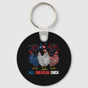 Porte-clés Tous American Chick Retro 4 juillet Patriotique Us