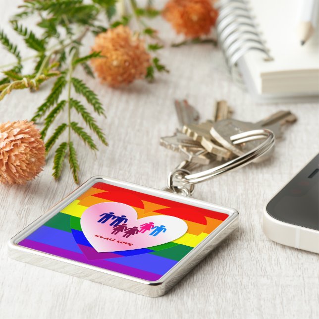 Porte-clés Tous les couples de coeur de fierté d'amour (Côté)