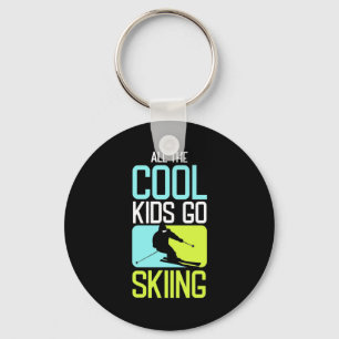 Porte-clés Tous les enfants cool vont skier