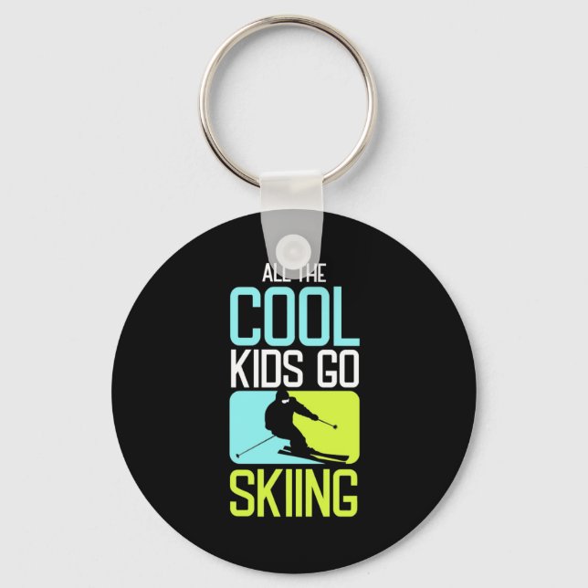 Porte-clés Tous les enfants cool vont skier (Recto)