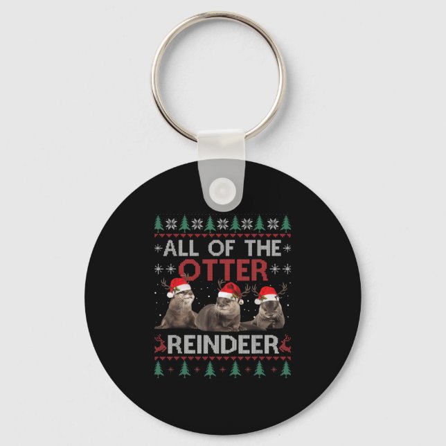 Porte-clés Tous Otter Reindeer Noël Pjamas moches Noël (Recto)