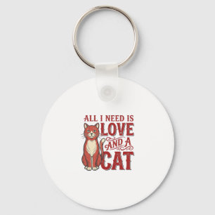 Porte-clés Tout ce dont j'ai besoin est l'amour et un chat Vi