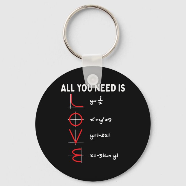 Porte-clés Tout ce dont vous avez besoin est l'amour Math Sai (Recto)