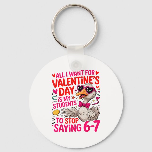 Porte-clés Tout ce que je veux pour la Saint-Valentin, c'est  (Recto)
