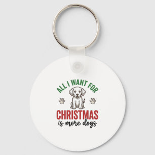 Porte-clés Tout ce que je veux pour Noël, c'est plus de chien