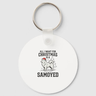 Porte-clés Tout ce que je veux pour Noël Chien Samoyède