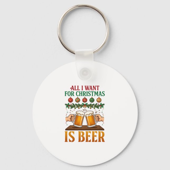 Porte-clés Tout ce que Noël veut, c'est des mugs pour trinque (Recto)