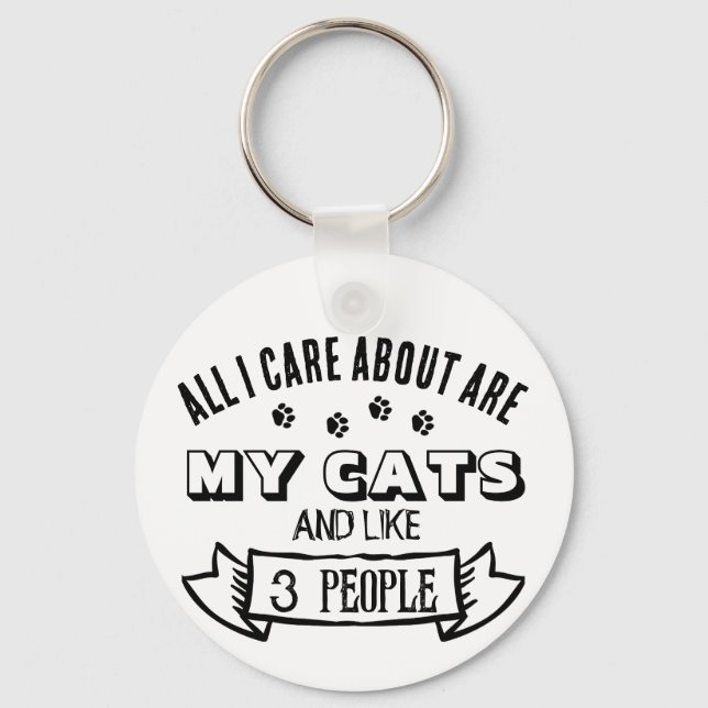 Porte-clés Tout ce qui compte pour moi, ce sont MES CHATS, Ci (Recto)
