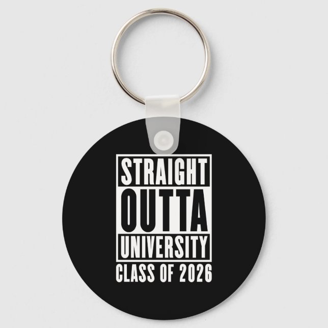 Porte-clés Tout droit sorti de l'université promotion 2026 (Recto)