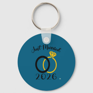 Porte-clés Tout juste mariés 2026 alliance assortie lune de m