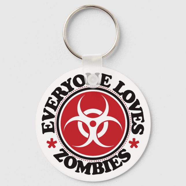 Porte-clés Tout le monde aime Zombies - Rouge (Recto)
