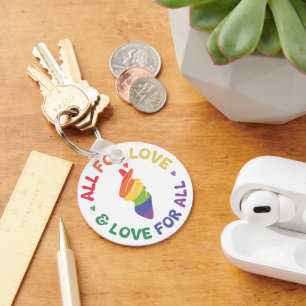 Porte-clés Tout pour l'amour Fierté arc-en-ciel main LGBTQ+