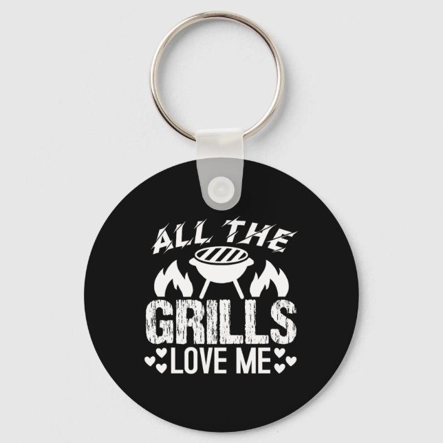 Porte-clés Toutes les blagues de passionnés de BBQ (Recto)