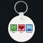Porte-clés Toxicologie Peace Love<br><div class="desc">Peace Love Toxicology. Un don de toxicologue cool pour un scientifique qui travaille dans un laboratoire comme expert en poison et en empoisonnement. Soutenez les chercheurs en toxicité avec ce design mignon!</div>