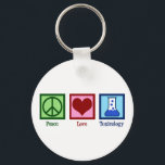 Porte-clés Toxicologie Peace Love<br><div class="desc">Peace Love Toxicology. Un don de toxicologue cool pour un scientifique qui travaille dans un laboratoire comme expert en poison et en empoisonnement. Soutenez les chercheurs en toxicité avec ce design mignon!</div>