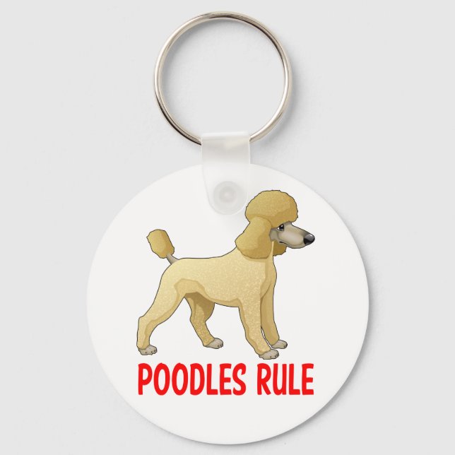 Porte-clés Toy Miniature Poodle Cream Tan Puppy Dog Love (Recto)