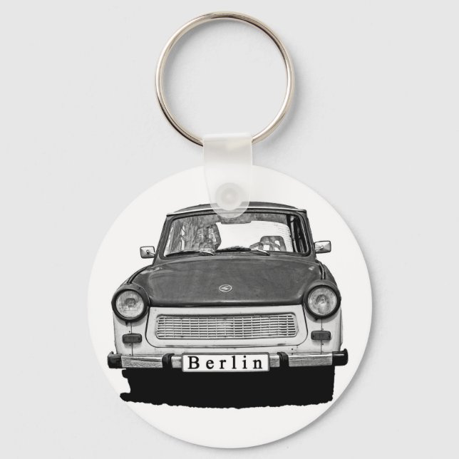 Porte-clés Trabant Car Avant, Noir et Blanc, Berlin (Recto)