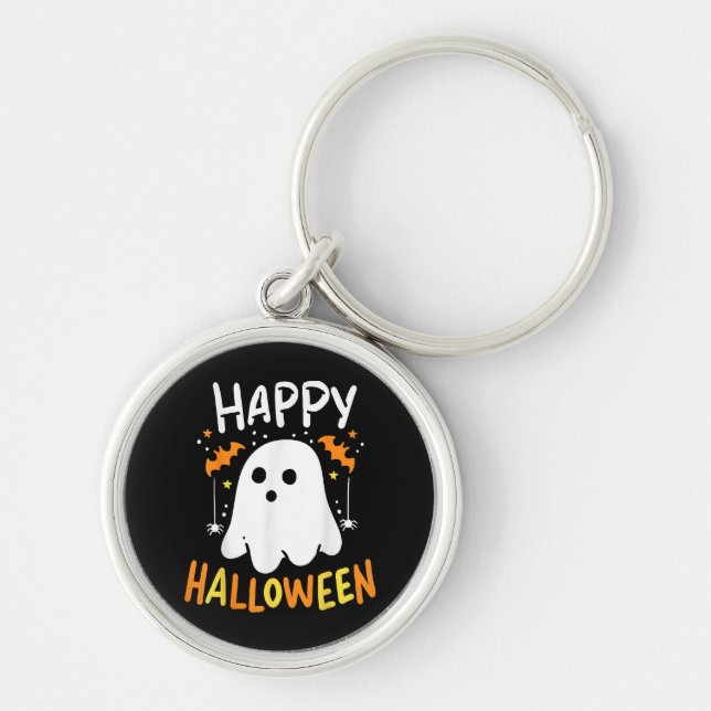 Porte-clés Tracer Ou Traiter Le Fantôme D'Halloween (Devant)