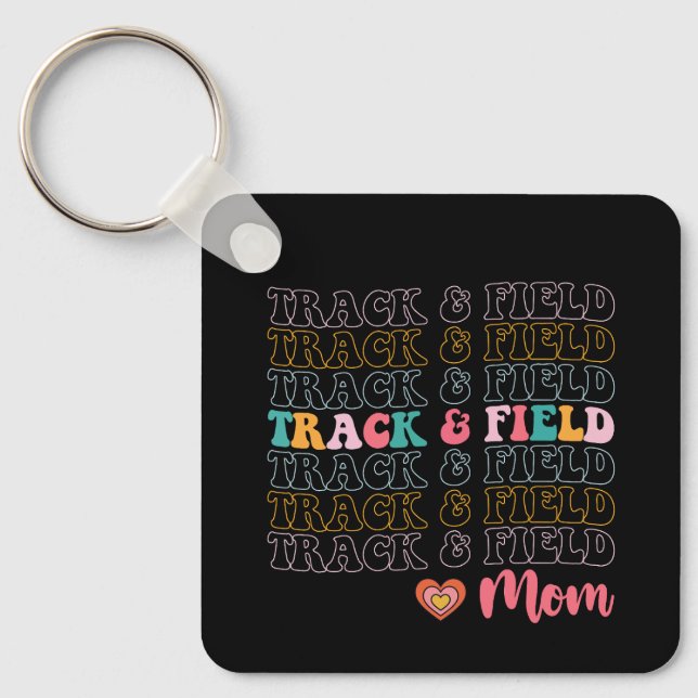 Porte-clés Track And Field Mom Super Courir la fête des mères (Recto)