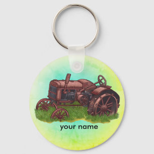 Porte-clés tracteur d'agriculteur mis au pâturage