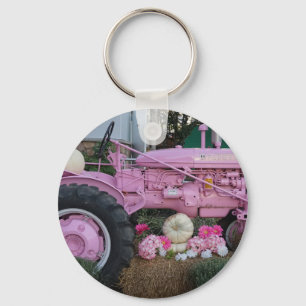 Porte-clés Tracteur rose