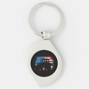 Porte-clés Tractor USA Drapeau design pour Patriotic Farmer